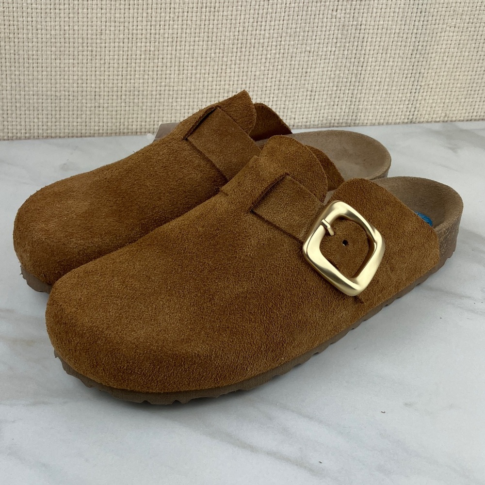 YOKONO Clog 650 Brown Suede Leather Mules NWT